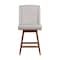 Armen Living Stancoste Swivel Counter Stool in Brown Oak Wood Finish with Taupe Fabric 840254332119 - alternate 3